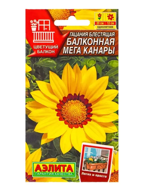 Семена цветов Гацания Балконная мега канары Цветущий балкон, Ц/П,4 шт. Семена цветов Гацания Балконная мега канары Цветущий балкон, Ц/П,4 шт.