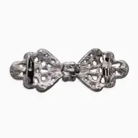 Зажим для кардигана "Ажур", бант, цвет чёрный в сером Зажим для кардигана "Ажур", бант, цвет чёрный в сером