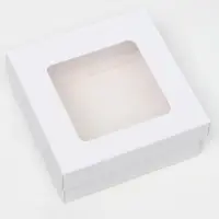 Коробка подарочная складная, упаковка, крышка - дно, с окном, белая, 12×12×5 см