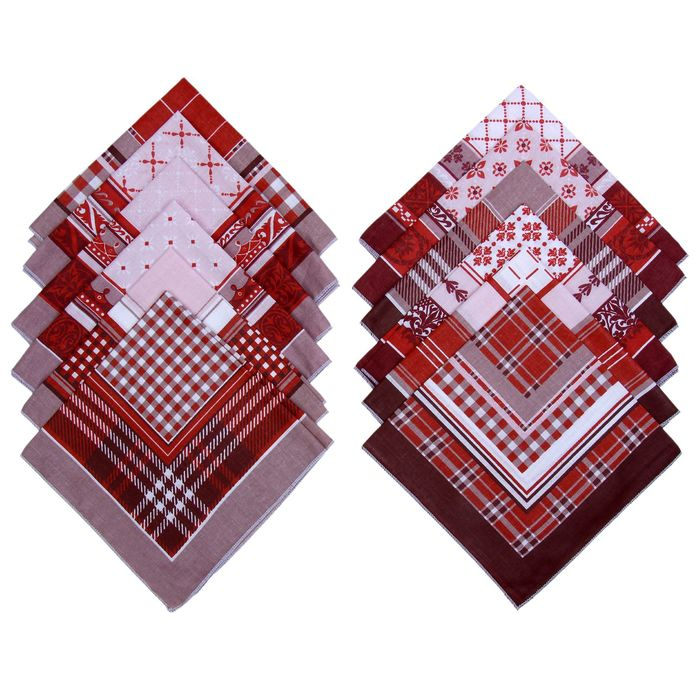 Мужские носовые платки  Мужские носовые платки "Этель" размер 30х30 см, (набор 12 шт,) цвет коричневый, рисунок МИКС