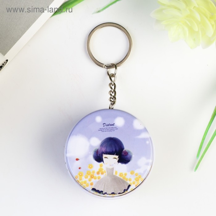 Шкатулка на кольце металл Шкатулка на кольце металл "Девочка с цветами" МИКС 2,1х4,5х4,5 см