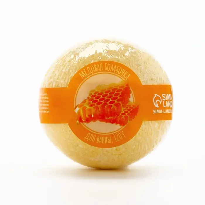 Бомбочка для ванны, 120 г, аромат медовый, КЛАДОВАЯ КРАСОТЫ Бомбочка для ванны, 120 г, аромат медовый, КЛАДОВАЯ КРАСОТЫ