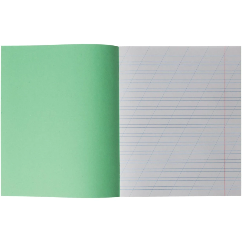 Тетрадь школьная А5 12л ГОЗНАК косая линейка 60г/м2 бел>96% зеленая уп20шт