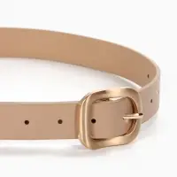 Ремень женский, 2.7&times;105 см, золотистая пряжка, 1 прокол, бежевый