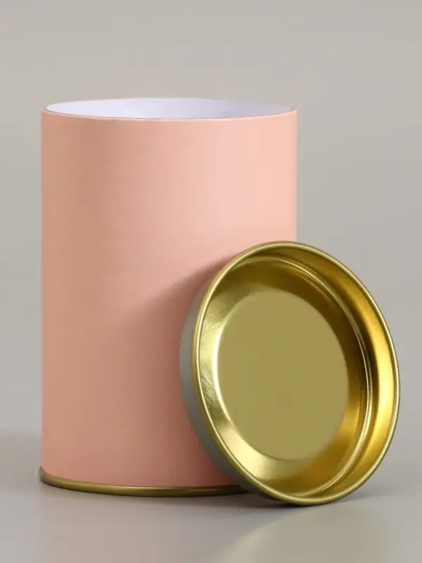 Тубус 73&times;110 мм (90 мм внутренняя высота), персиковая, металлическая крышка