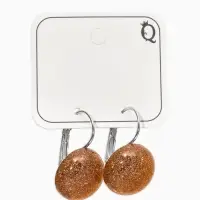 Серьги пластик "Таблетка" блёстка, цвет золотой в серебре