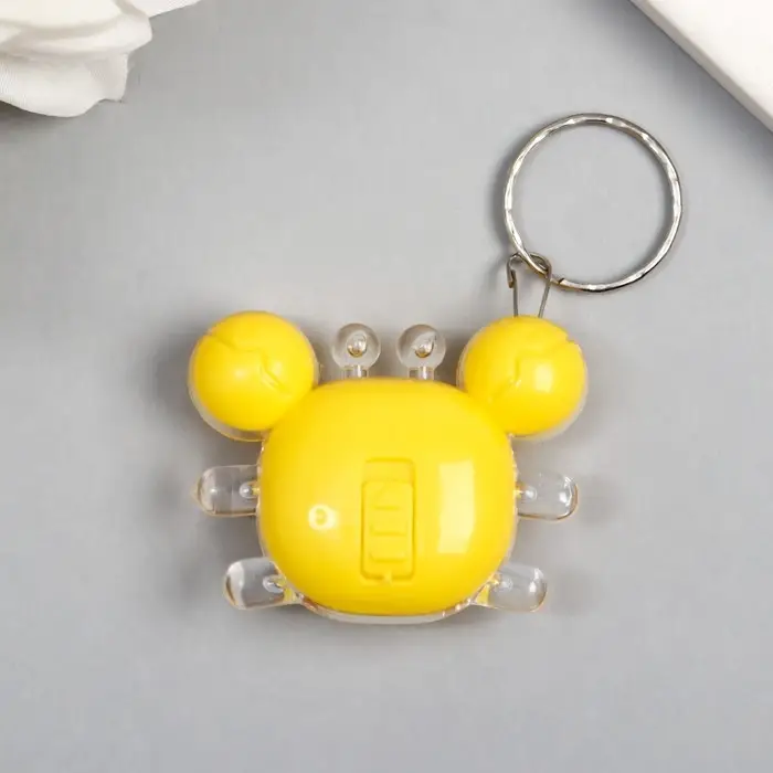 Фонарик брелок для ключей на кольце «Крабик», мигает, 4.5×4 см, МИКС Фонарик брелок для ключей на кольце «Крабик», мигает, 4.5×4 см, МИКС