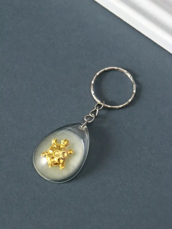 Брелок пластик "Черепашка в капле" 3,3х2,4х0,8 см