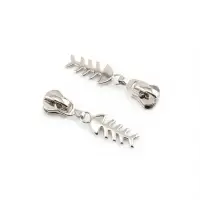 Бегунок для молнии &laquo;Трактор&raquo;, №5, &laquo;Рыба&raquo;, 10 шт., цвет никель