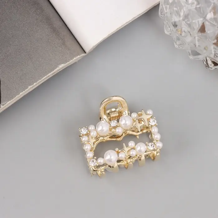 Крабик для волос &laquo;Саманта галант&raquo;, прямой, 3 см, золотистый