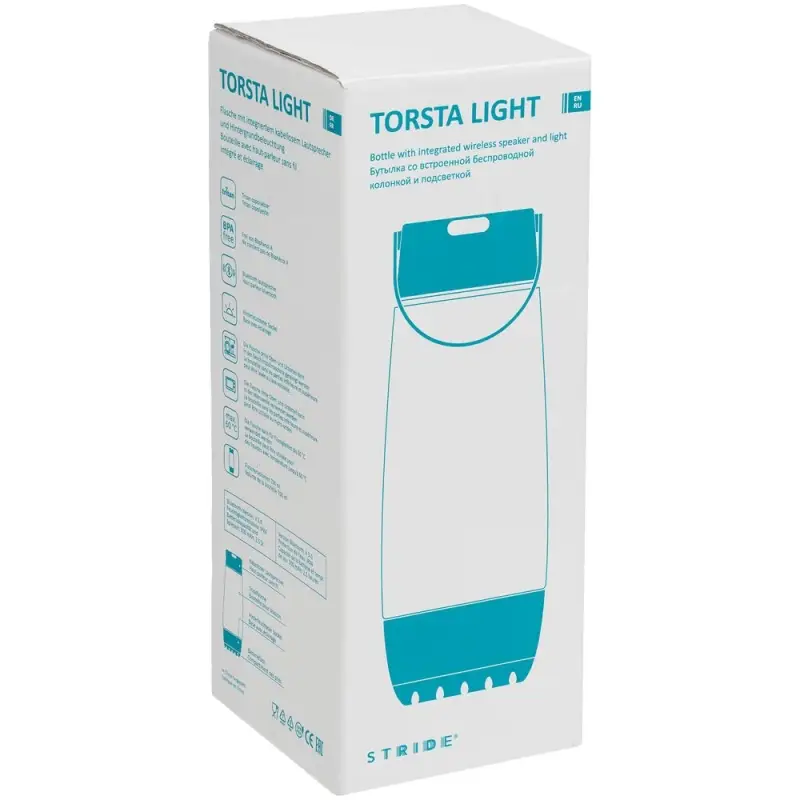Бутылка для воды Torsta Light с колонкой и светильником, серая Бутылка для воды Torsta Light с колонкой и светильником, серая