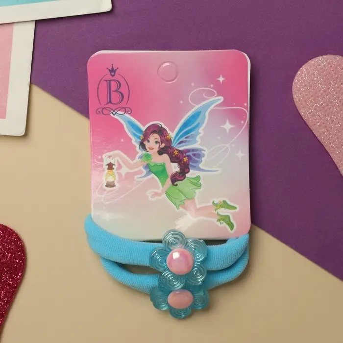 Резинка для волос  Резинка для волос "Фея" (набор 2 шт) цветочек, 4 см, голубой