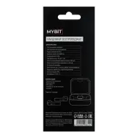 Наушники TWS беспроводные, Mybit VBT 1.18, вкладыши, Bluetooth 5.0, 30/200 мАч, с солнечной панелью, белые