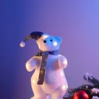 Фигура светодиодная &laquo;Мишка новогодний&raquo;, 20 LED, 18&times;18&times;36 см, постоянное свечение, от батареек, свечение тёплое белое