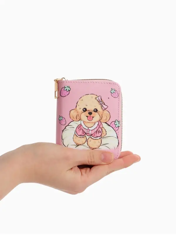 Кошелек дет 07-01-01 Июнь2542 собака, 8,52,510,5 см, 2 отд+отд/молн, д/карт, розовый