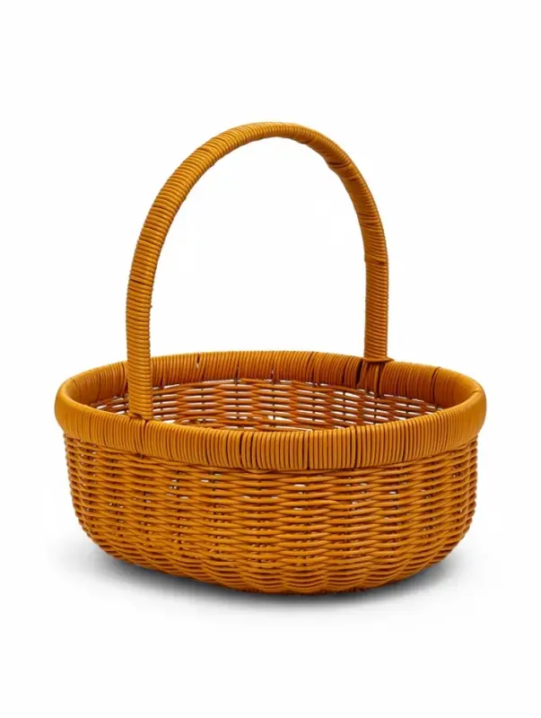 Корзина пластик 34 х 27 х 13 см, ручка20 см металл карскас коричневый Корзина пластик 34 х 27 х 13 см, ручка20 см металл карскас коричневый