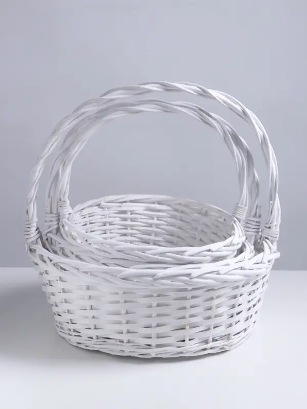 Набор корзин плетёных 3 шт., 40&times;15&times;38/35&times;13&times;33/28&times;12&times;29 см, ива