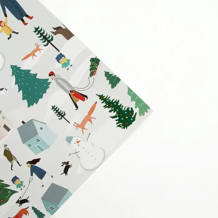 Упаковочная бумага на новый год «Зимний город», 70 х 100 см, глянцевая