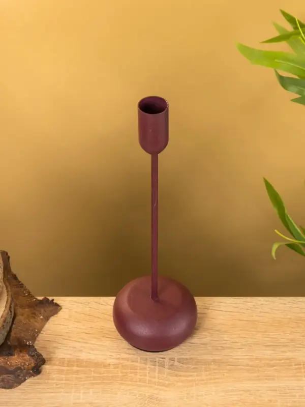 Подсвечник на 1 свечу текстурный  Подсвечник на 1 свечу текстурный "Баклажановый" 8х8х25,5 см