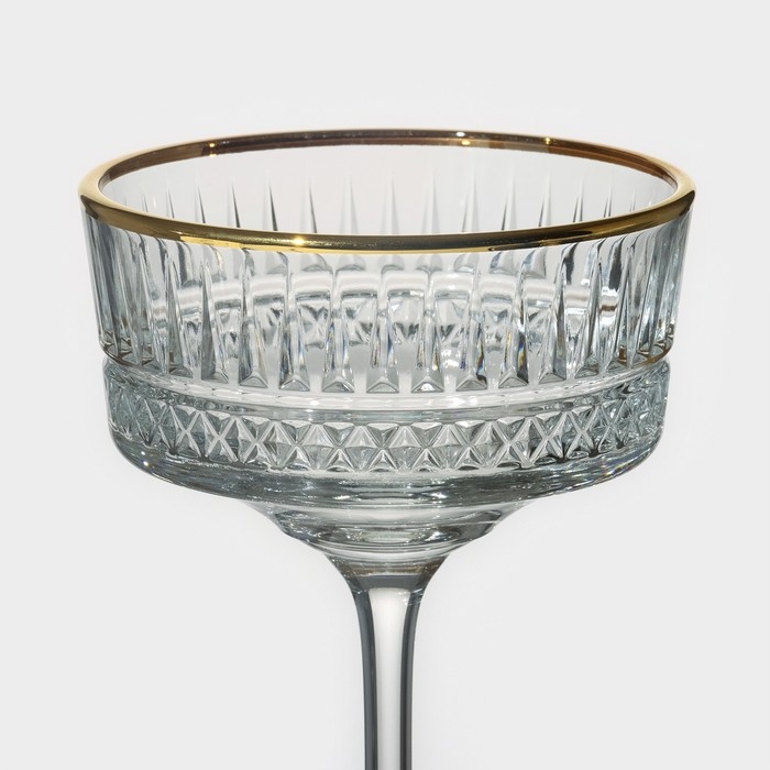 Набор фужеров стеклянный Elysia, 260 мл, 4 шт, с золотой каймой Набор фужеров стеклянный Elysia, 260 мл, 4 шт, с золотой каймой