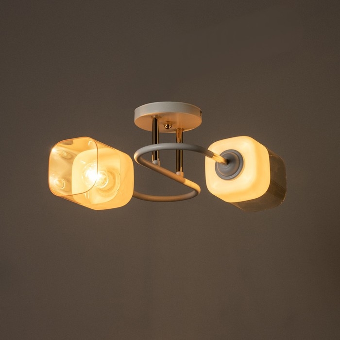 Люстра Люстра "Новелла" 2хЕ27 40Вт бело-золотой 48х26х27 см BayerLux