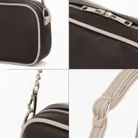 Сумка женская кросс-боди TEXTURA на молнии, 27&times;6&times;19 см, тёмно-коричневая