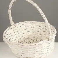 Корзина плетёная для хранения, ива, белая, набор 3 шт.