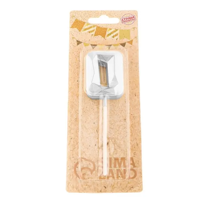 Свеча в торт на шпажке «Алмаз», цифра 0, серебряная, 5×2.6 см Свеча в торт на шпажке «Алмаз», цифра 0, серебряная, 5×2.6 см