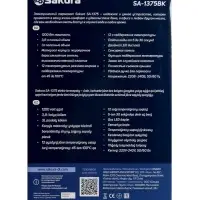 Термопот Sakura SA-1375BK, 1200 Вт, 3 л, 45-100°С, сенсор, LCD дисплей, стекло, черный Термопот Sakura SA-1375BK, 1200 Вт, 3 л, 45-100°С, сенсор, LCD дисплей, стекло, черный