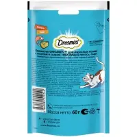 Лакомство Dreamies для кошек, лосось/сыр, 60 г