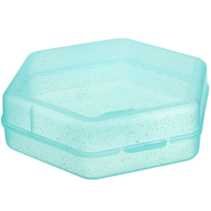 Набор прорезывателей силиконовых «Голубой бокс», с погремушкой, 4 шт., в кейсе, Крошка Я