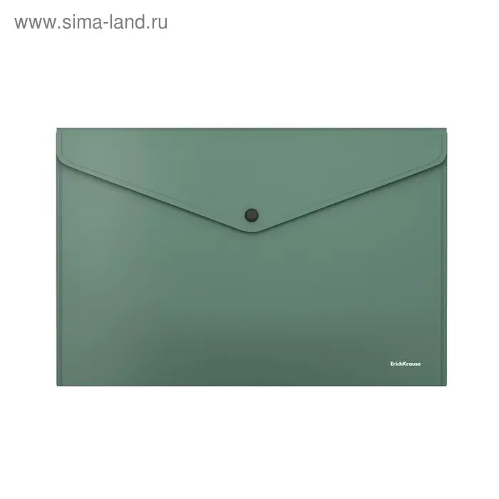Папка-конверт на кнопке А4, 140 мкм, ErichKrause Fizzy Classic, непрозрачная, зелёная Папка-конверт на кнопке А4, 140 мкм, ErichKrause Fizzy Classic, непрозрачная, зелёная