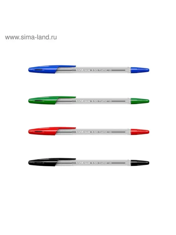 Набор шариковых ручек ErichKrause R=301 Classic Stick, 4 цвета, узел 1 мм, прозрачный корпус