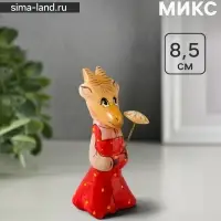 Фигурка &laquo;Коза с цветком&raquo;, 8.5&times;3.5 см, селенит, МИКС