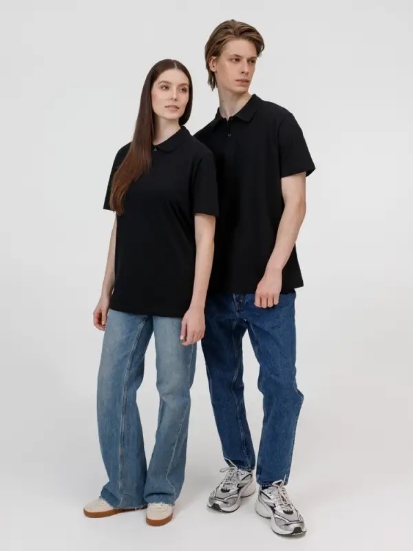 Рубашка поло унисекс Pulse, черная, размер XL Рубашка поло унисекс Pulse, черная, размер XL