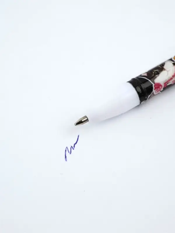 Ручка пластик с колпачком Ручка пластик с колпачком "Мемные коты", синяя паста, шариковая 0,5 мм