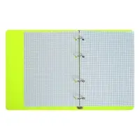 Тетрадь на кольцах Calligrata A5, 80 листов, в клетку, пластиковая обложка, блок офсет, салатовая