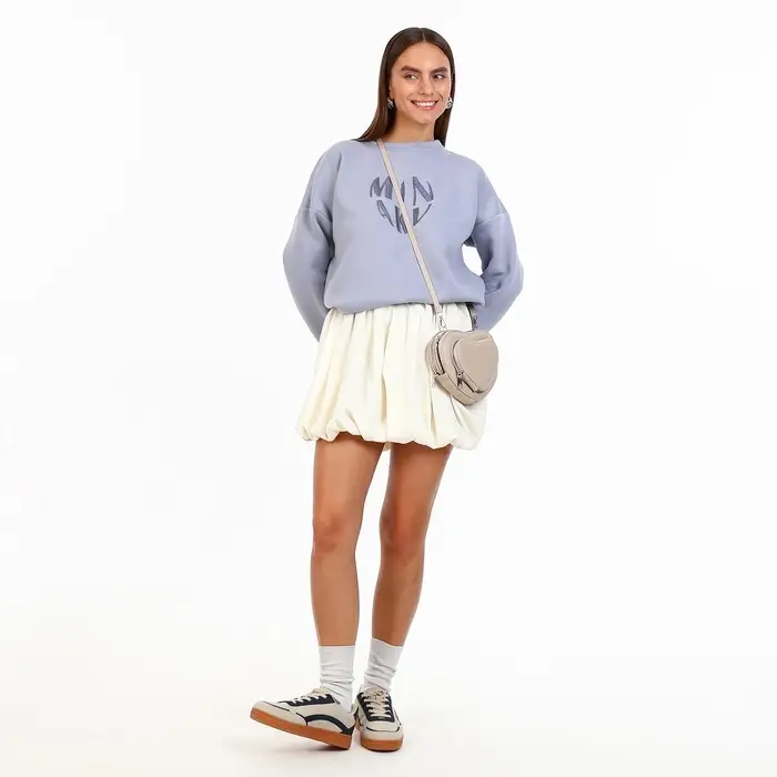 Сумка женская кросс-боди на молнии, в форме сердца, 20&times;5&times;16 см, бежевая