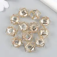 Декор для творчества металл "Многогранник" объёмный золото, кристалл 1,8х1,8 см Декор для творчества металл "Многогранник" объёмный золото, кристалл 1,8х1,8 см