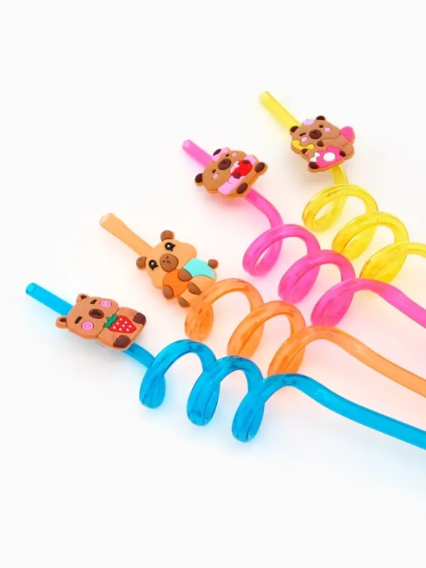 Трубочки для коктейля "Капибары" набор 4 шт