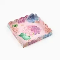 Коробка для печенья, кондитерская упаковка с пластиковой крышкой, Good day, 18&times;18&times;3 см