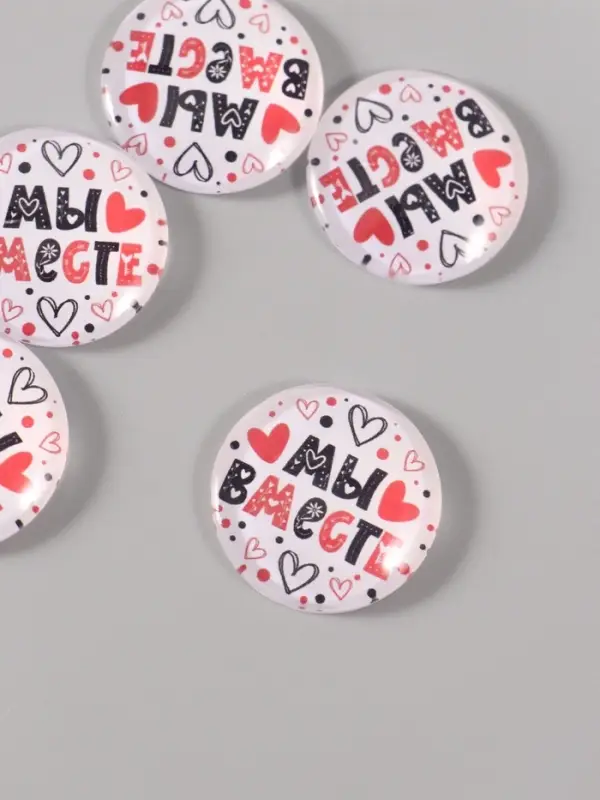 Кабошон стекло для творчества Кабошон стекло для творчества "Круг. Мы вместе" 3х3 см