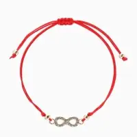 Браслет-оберег &laquo;Красная нить&raquo;, Your daily life бесконечность, белый в золоте