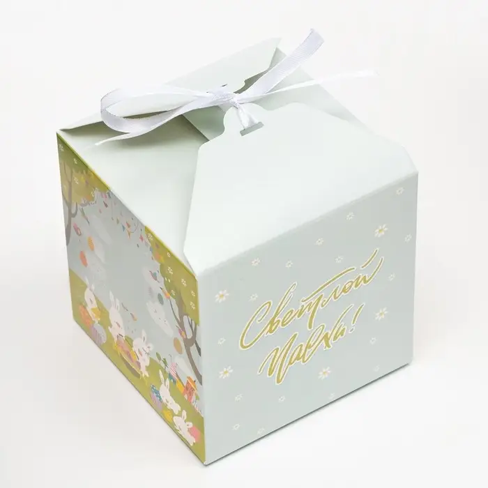 Коробка складная Коробка складная "Светлой пасхи!", 14 х 14 х 14 см