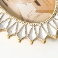 Фоторамка полистоун 10х15 см "Пики" белая с золотом 17х2,3х21,9 см