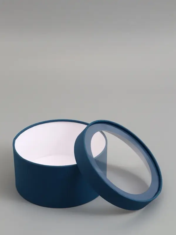 Подарочная коробка, морской, завальцованная с окном, 21 х 11 см