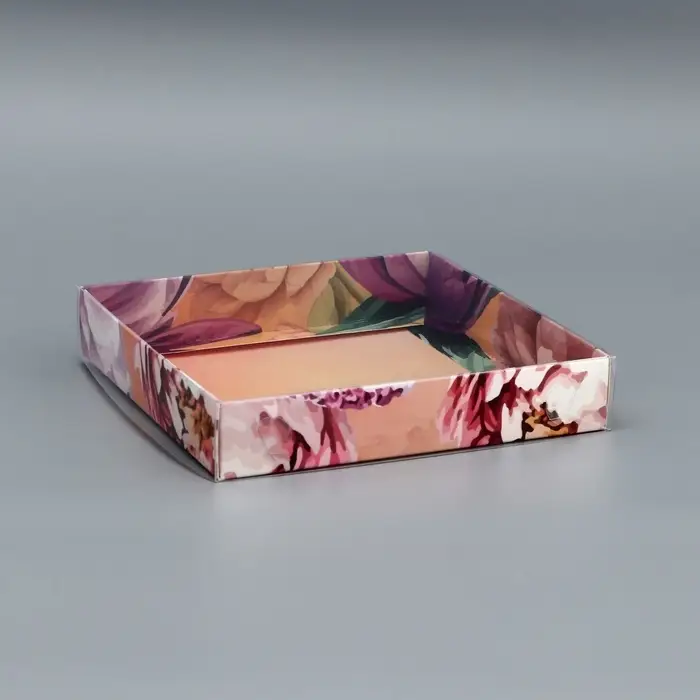 Коробка сборная с PVC крышкой, &laquo;Подарок для тебя&raquo;, 16&times;16&times;3 см