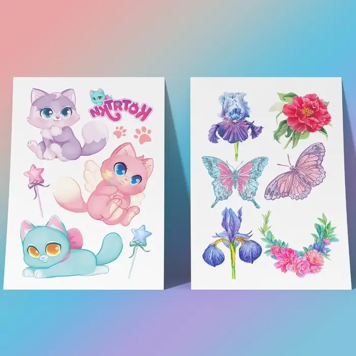 Переводные татуировки детские «Микс», тату — 4 листа