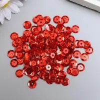Пайетки "Zlatka ZL" 6 мм, 10 гр, красный Пайетки "Zlatka ZL" 6 мм, 10 гр, красный
