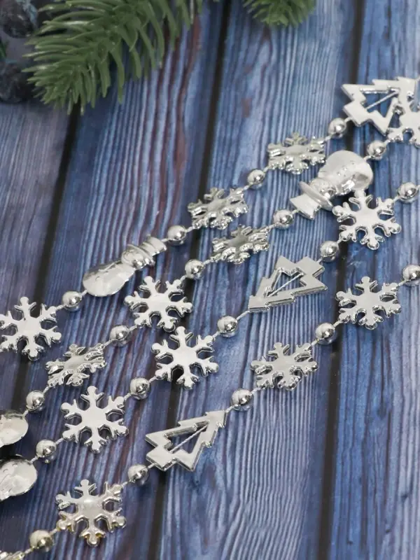 Бусы на ёлку &laquo;Снежинки&raquo;, длина 2.7 м, d=2.3 см, МИКС